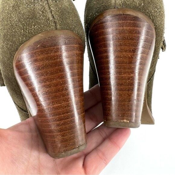 Jack Rogers Greer Boho Suede Ankle Booties Olive Size 8 - Picture 14 of 16